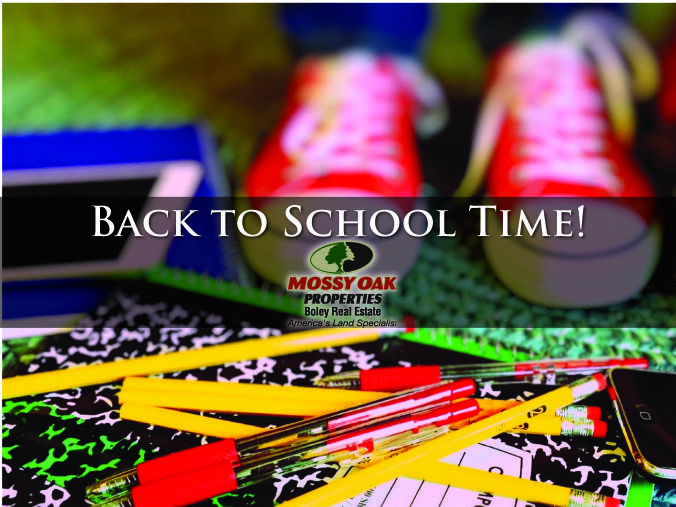 "Back to School TIme" text overlay over background image of school supplies and a child's red tennis shoes.