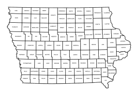 County map of Iowa